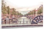 Canal through Amsterdam city by Assaf Frank